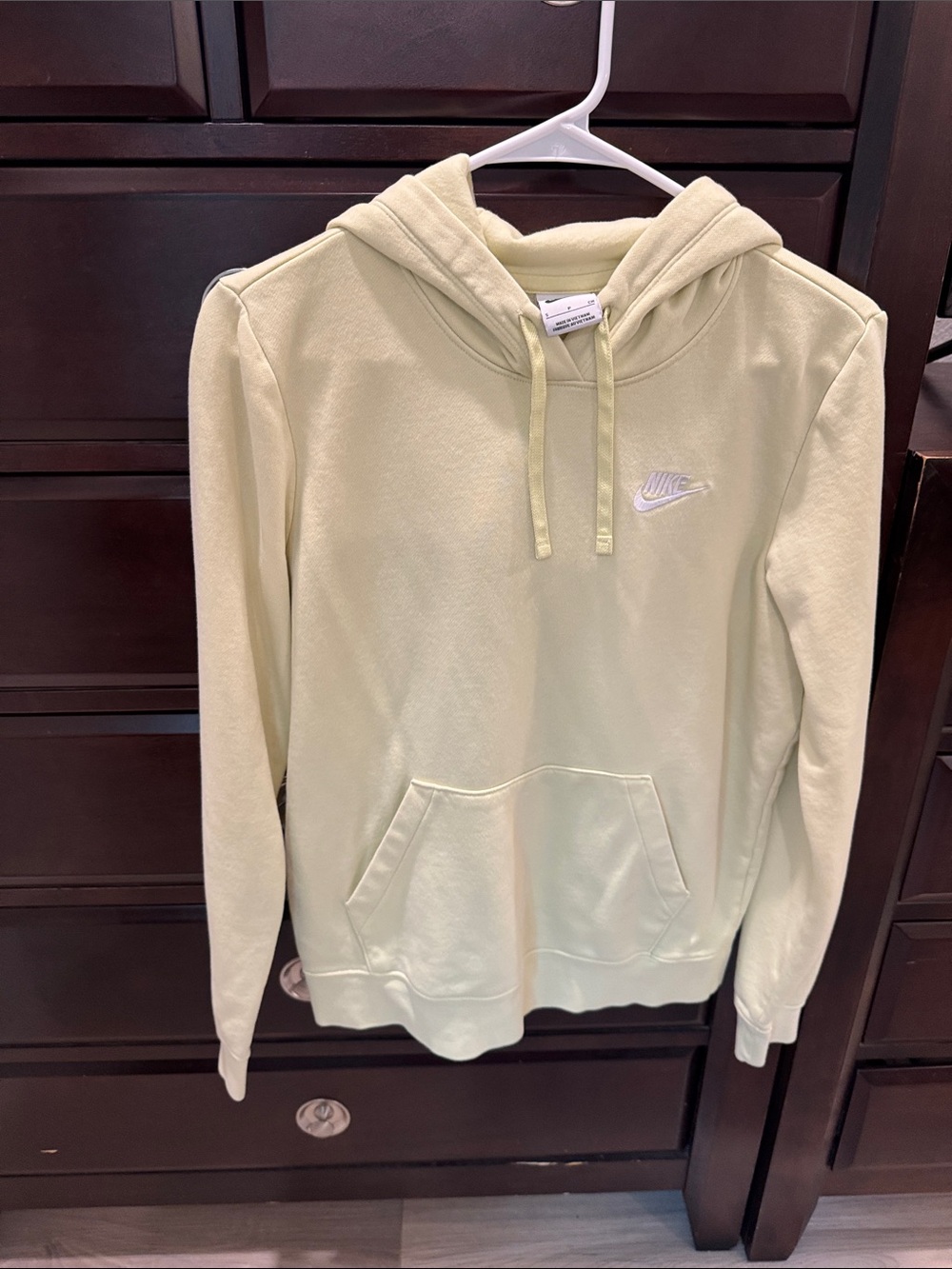 Nike light yellow Pullover Hoodie with Embroidered Logo